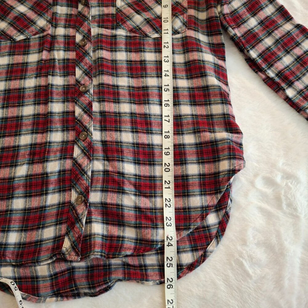 Abercrombie & Fitch Plaid Shirt Butyon Down Sz M Flannel Western Cowgirl Preppy - Picture 13 of 15
